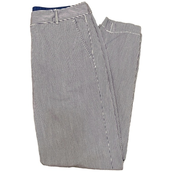 TALBOTS Women’s Weekend White & Blue Pinstripe Chino Pants, Size 2 - Picture 8 of 13